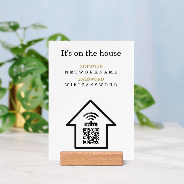 WIFI QR Code Password and Network Personalized  Holder (Insitu 3 (Back))