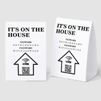 WIFI QR Code Password and Network Personalized  Paper Table Tent