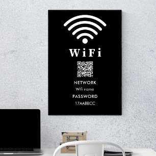 Wifi QR Code Password   Scan To Connect Black Poster