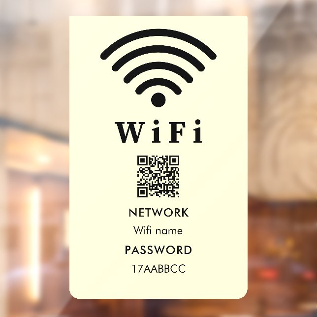 Wifi QR Code Password | Scan To Connect Groovy Window Cling (Sheet 2)