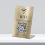 Wifi QR Code Scan To Connect Gold Pedestal Sign