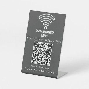 Wifi QR Code Scan To Connect Light Ash Pedestal Sign