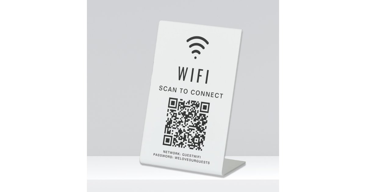 Wifi QR Code Scan To Connect Pedestal Sign | Zazzle