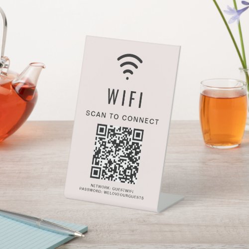 Wifi QR Code Scan To Connect Pink Pedestal Sign