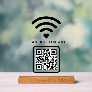Wifi QR Code Scan to Connect Self Adhesive Acrylic Sign