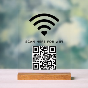 Wifi QR Code Scan to Connect Self Adhesive Acrylic Sign