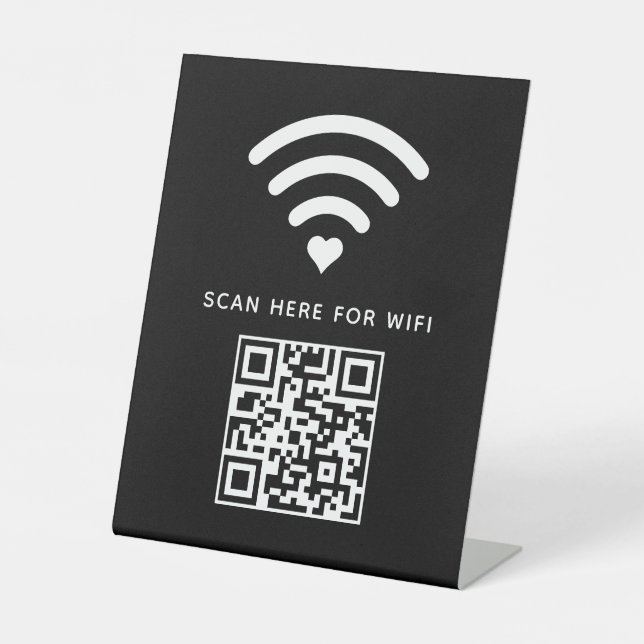 Wifi QR Code Scan to Connect Self Adhesive Pedestal Sign (Front)