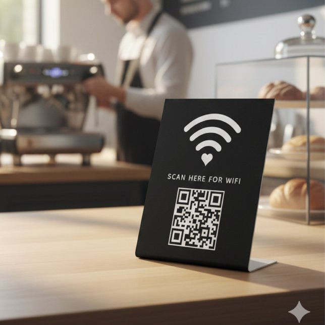 Wifi QR Code Scan to Connect Self Adhesive Pedestal Sign (Creator Uploaded)