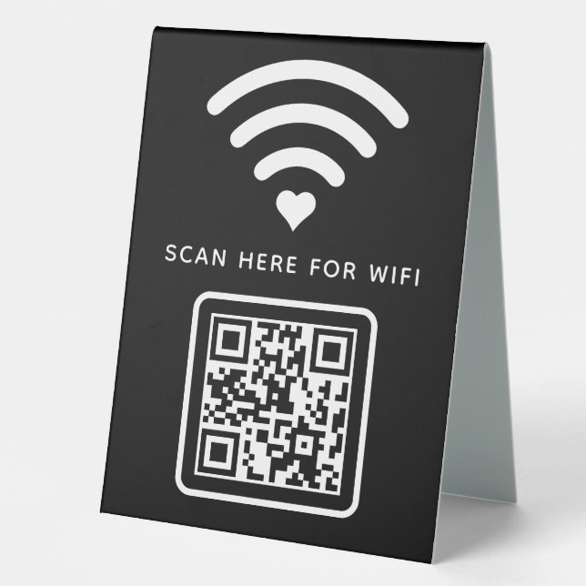 Wifi QR Code Scan to Connect Self Adhesive Table Tent (Front)