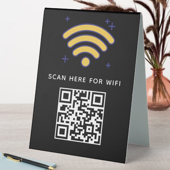 Wifi QR Code Scan to Connect Self Adhesive  Table Tent (In SItu (Table))