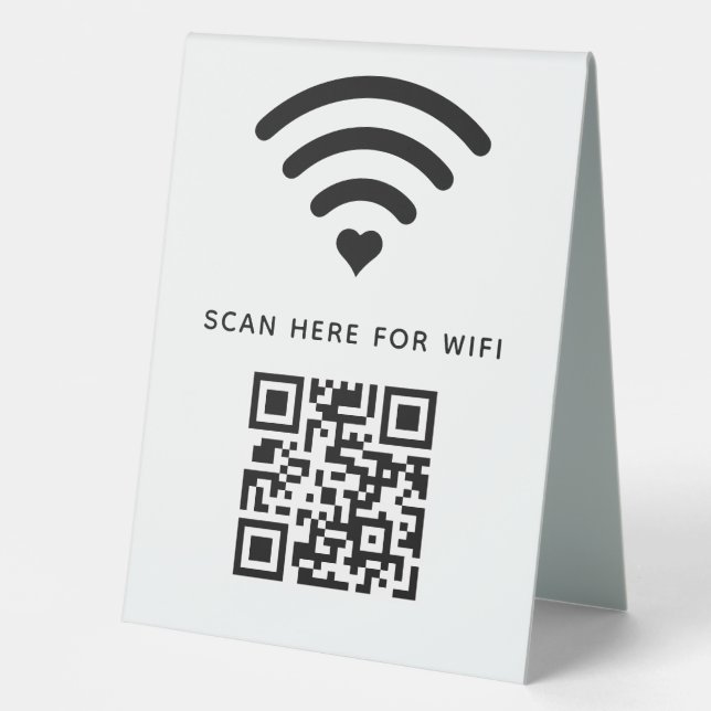Wifi QR Code Scan to Connect Self Adhesive Table Tent (Front)