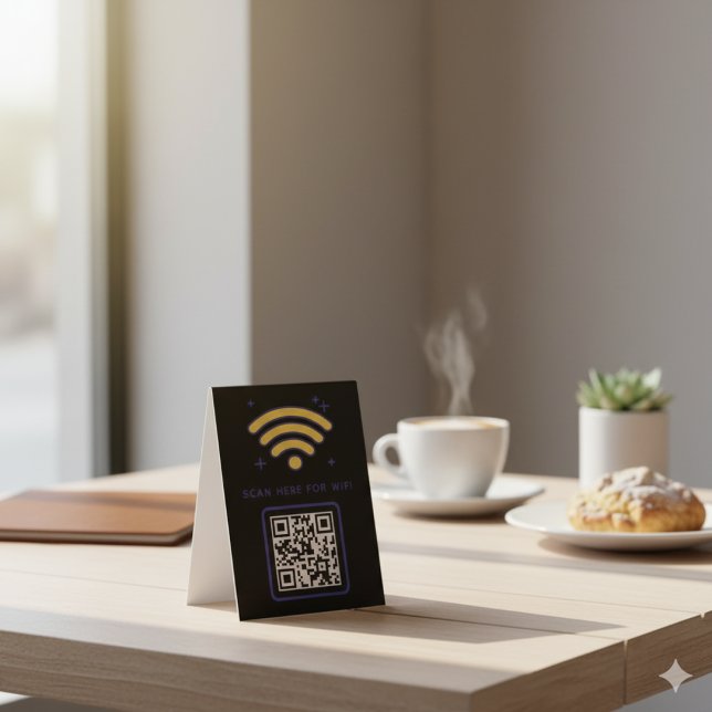 Wifi QR Code Scan to Connect Self Adhesive  Table Tent (Creator Uploaded)