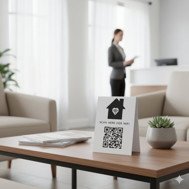 Wifi QR Code Scan to Connect Self Adhesive Table Tent (Creator Uploaded)