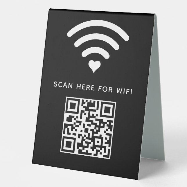 Wifi QR Code Scan to Connect Self Adhesive Table Tent (Front)