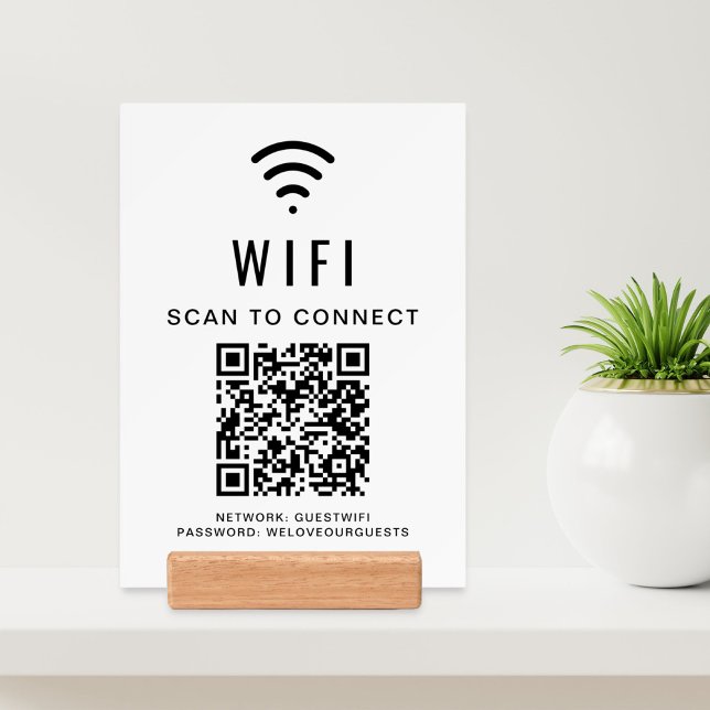 Wifi QR Code Scan To Connect Sign Holder (Creator Uploaded)
