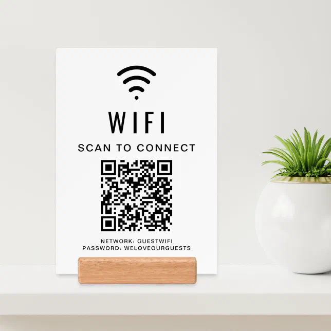 Wifi QR Code Scan To Connect Sign Holder | Zazzle
