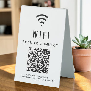 Wifi QR Code Scan To Connect Table Tent