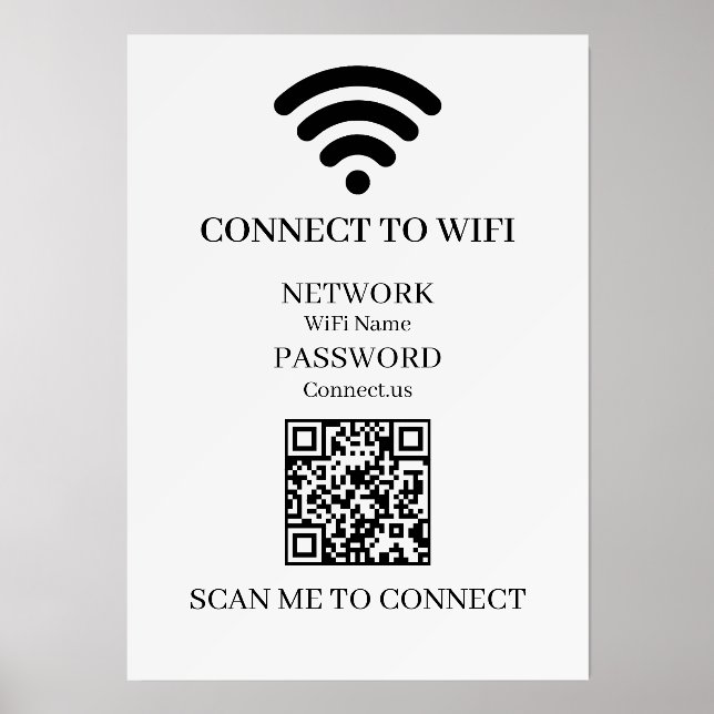 WiFi QR Connect Tabletop display holder (Front)