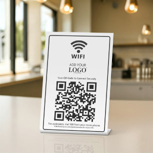 WiFi QR Network Password Scan to Connect Hotel Pedestal Sign