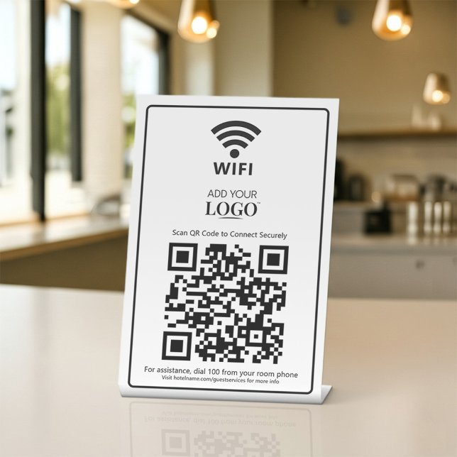 WiFi QR Network Password Scan to Connect Hotel Pedestal Sign (Creator Uploaded)