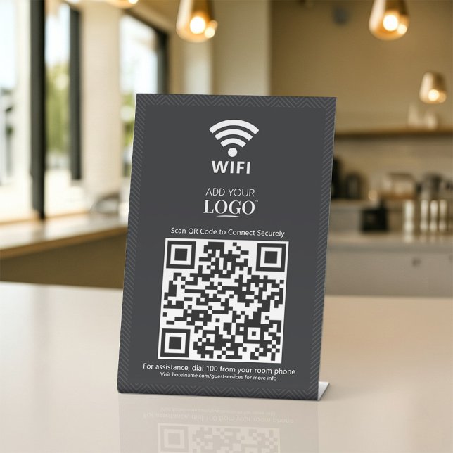 WiFi QR Scan to Connect Network Password Business Pedestal Sign (Creator Uploaded)
