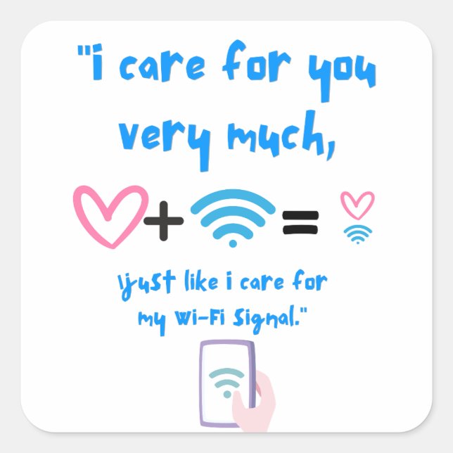 WIFI QUOTE SQUARE STICKER (Front)