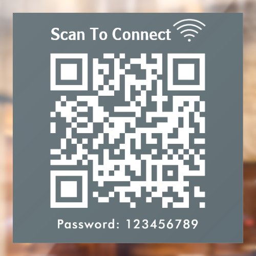Wifi Scan To Connect Password Qr Code Navy Window Cling