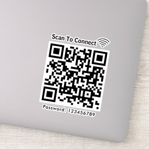 Wifi Scan To Connect Password Qr Code White Sticker