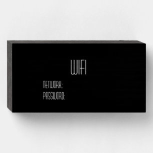Wifi Sign Black Wood Box Minimal