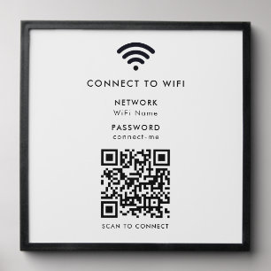 WiFi Sign QR Code Connect Network Peel And Stick Photo Tile