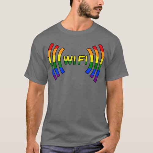 WiFi Sign Rainbow T_Shirt