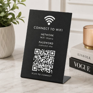 WiFi Tabletop Sign   QR Code Scan Connect Network