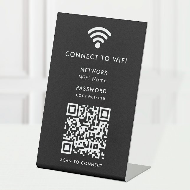WiFi Tabletop Sign | QR Code Scan Connect Network (Creator Uploaded)
