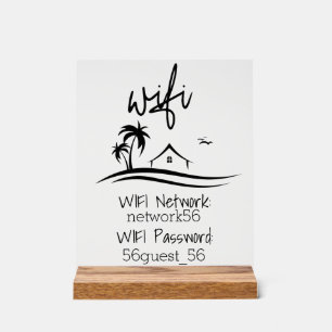 Wifi Vacation Home Rental Beach House Acrylic Sign