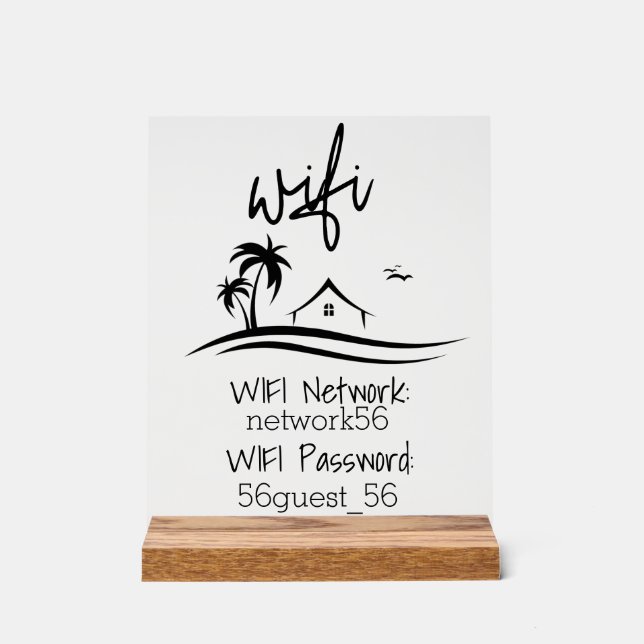 Wifi Vacation Home Rental Beach House  Acrylic Sign (Front)