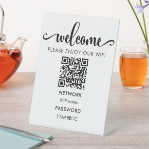  WIFI Welcome QR Code   Please Enjoy Our Wifi Pedestal Sign