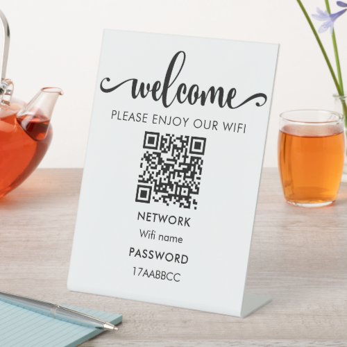  WIFI Welcome QR Code  Please Enjoy Our Wifi Pedestal Sign