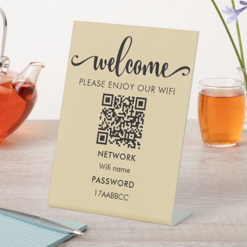  WIFI Welcome QR Code  Please Enjoy Our Wifi Pedestal Sign