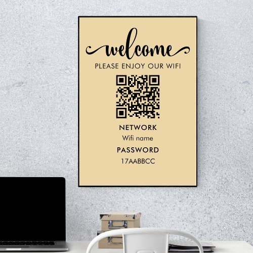  WIFI Welcome QR Code  Please Enjoy Our Wifi Poster