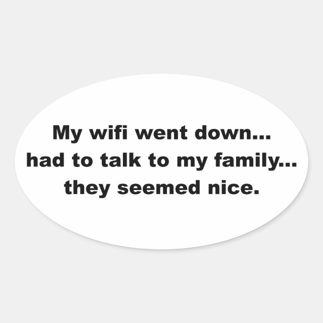 Wifi went down oval sticker (Front)