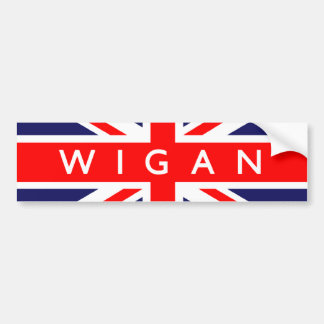 Wigan UK Flag Bumper Sticker