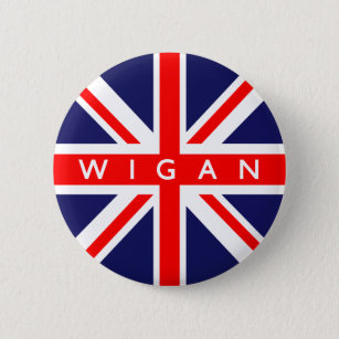 Wigan UK Flag Pinback Button