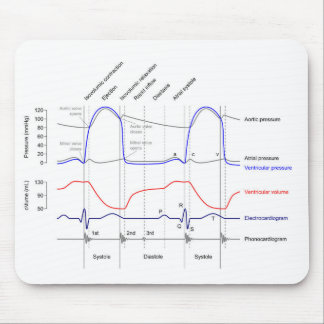 Wiggers Diagram cardiaccycle events left ventricle Mouse Pad