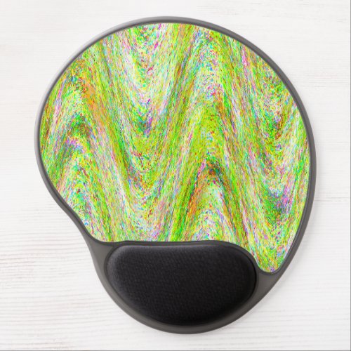 Wiggle glitch lines colorful light green  gel mouse pad