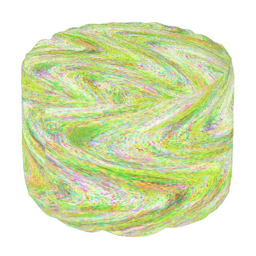 Wiggle glitch lines colorful light green  pouf