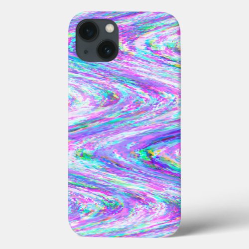 Wiggle glitch lines colorful purple  iPhone 13 case