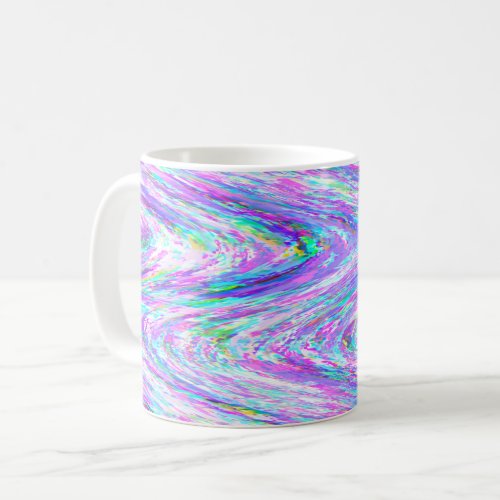Wiggle glitch lines colorful purple  coffee mug