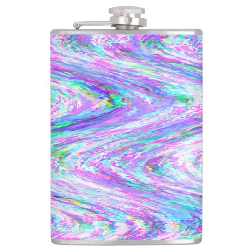 Wiggle glitch lines colorful purple  flask