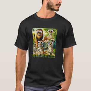 Wiggle Googly Eye Cats Of Africa Lion Tiger Cheeta T-Shirt