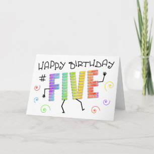 Wiggle n Giggle Fun 5th Birthday Greeting Card
